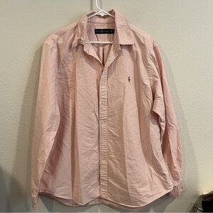 Polo Ralph Lauren orange and white stripe cotton button down long sleeve X-Large